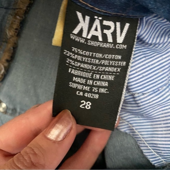 Vintage Y2K Distressed Jeans Low Rise Straight Leg McBling Denim Size 28 - Picture 13 of 15